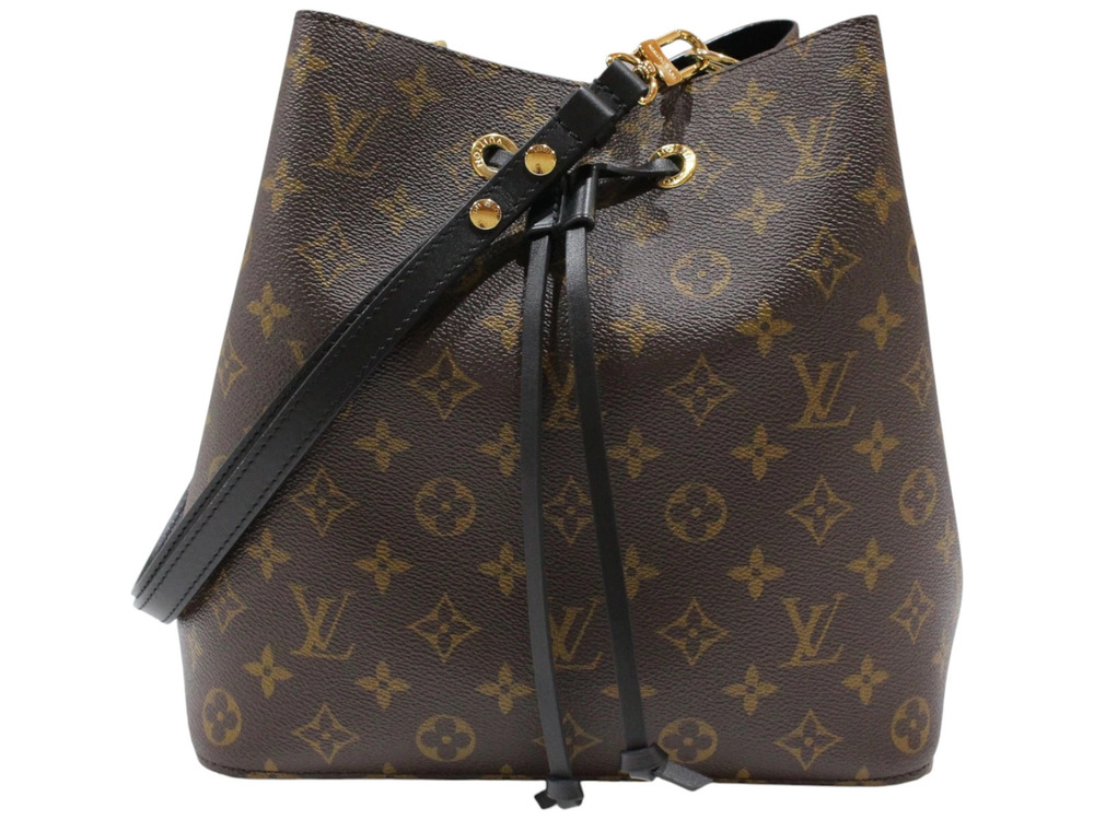 Louis Vuitton Noir Bag Shoulder Monogram Canvas Black Brown NeoNoe